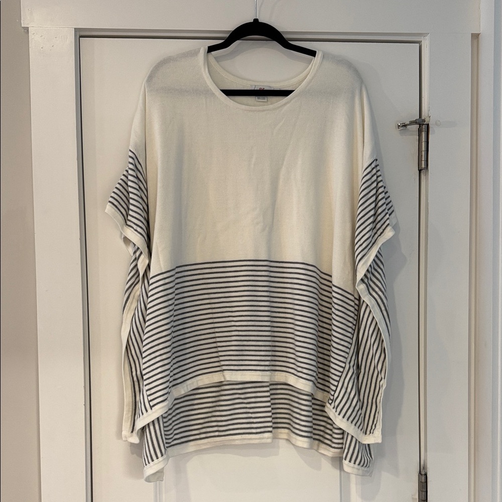 Vineyard Vines Cream Striped Poncho